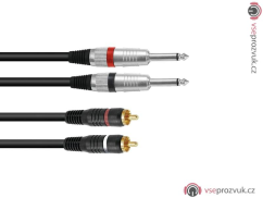 Kabel KC2-30 2x Jack 6,3 mono - 2x RCA, 3 m