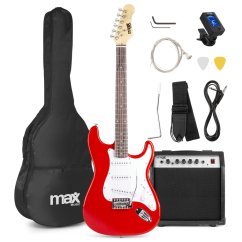 Max GigKit Set elektrické kytary se zesilovačem, červený