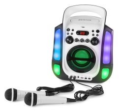 Fenton SBS30W karaoke systém s CD a 2ks bílých mikrofonů