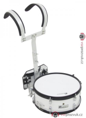 Dimavery MS-200, pochodový bubínek rytmický 14" x 5,5" s postrojem, bílý