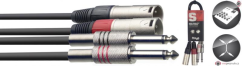 Stagg STC3PXM, kabel dvojitý 2x JACK/2x XLR zástrčka, 3 m