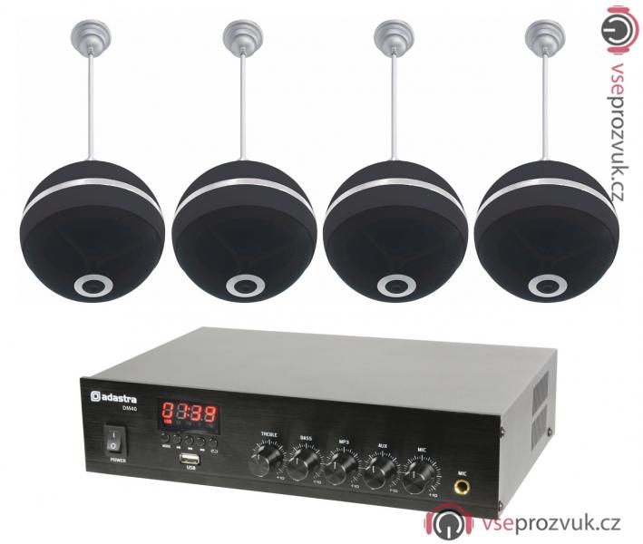 100V mixážní zesilovač MP3 se 4 závěsnými reproduktory BK