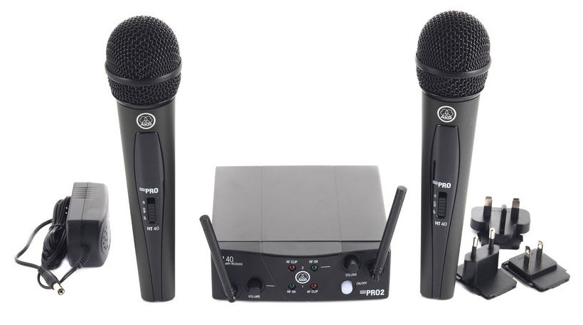 AKG WMS 40 MINI2 Vocal Set Dual — 2× ruční bezdrátový mikrofon - Frekvenční varianta: ISM2/3 (864,375 + 864,850 MHz)
