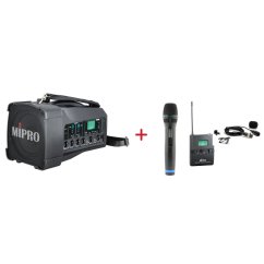 MIPRO MA-100D + ACT-32H + MU-53L – ruční a klopová sada, černá