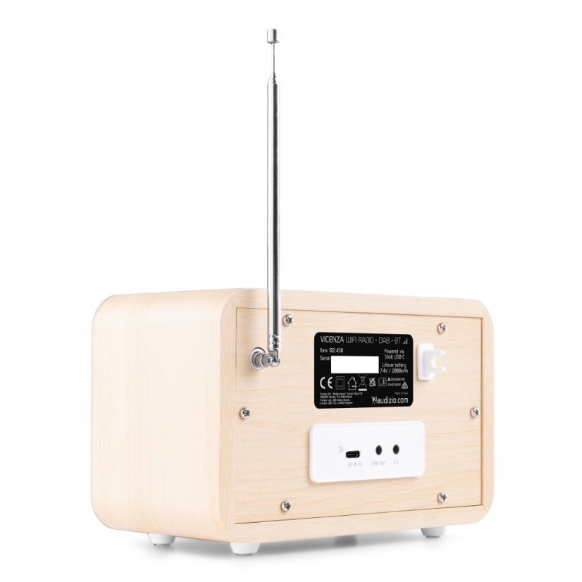 Audizio Vicenza internetové rádio s Wi-Fi, DAB+ a baterií, bílé