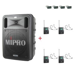 MIPRO MA-505 + 4× MU-53HN – náhlavní kardioidní sada, černá