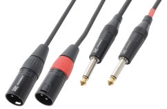 Power Dynamics CX64-3 Cable 2 x XLR Male - 2 x 6.3 Mono 3.0M