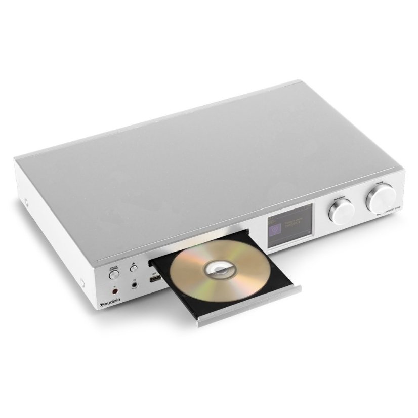 Audizio Bolzano Internet receiver with amplifier, DAB+ and CD player aluminium