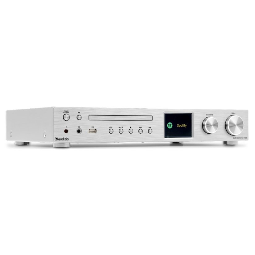 Audizio Bolzano Internet receiver with amplifier, DAB+ and CD player aluminium