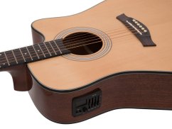 Dimavery STW-90, elektroakustická kytara typu Dreadnought, přírodní