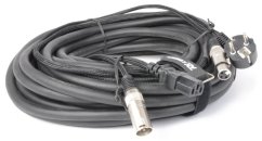 Power Dynamics CX02-15 Audio Combi Cable Schuko - XLR F / IEC F - XLR M 15M