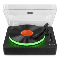 Fenton RP162LED Retro gramofon s LED podsvícením a BT in/out, černý
