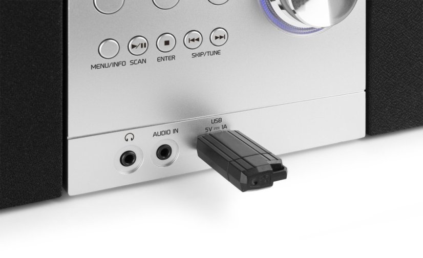 Audizio Metz HiFi mikrosystém s FM/DAB+, hliník