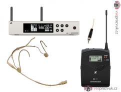 Sennheiser EW 100 + mikrofon HSP 4 béžový kardioidní - náhlavní bezdrátová sada