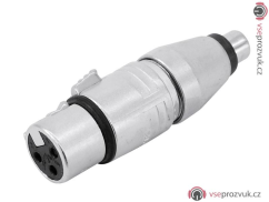 Redukce Neutrik NA3FPMF, XLR zásuvka - RCA zásuvka