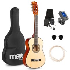 Max SoloArt Junior 1/4 Classic guitar pack, natural