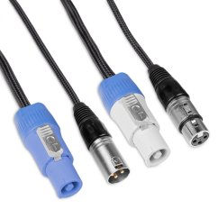 Power Dynamics CX05-3 Audio Combi Cable Powerconnector B - XLR F / Powerconnector A - XLR M 3.0M