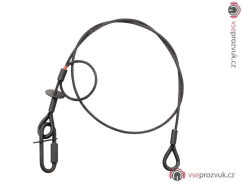 Lanko jistící bond 4 mm x 1000 mm s karabinou, černé