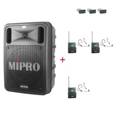 MIPRO MA-505 + 3× MU-53HN – náhlavní kardioidní sada, černá
