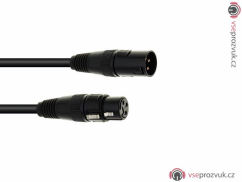 Eurolite DMX kabel XLR 3pin, 1m délka, černý