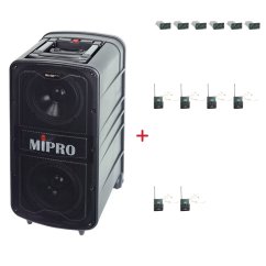 MIPRO MA-929 PLUS + 6× MU-55HNS – náhlavní všesměrová sada, tělová