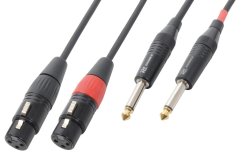 Power Dynamics CX62-1 Cable 2 x XLR Female - 2 x 6.3 Mono 1.5M