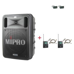 MIPRO MA-505 + 2× MU-55LS – klopová všesměrová sada, tělová