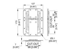 PENN P2558z Zapuštěný pant s opěrkou, velký.