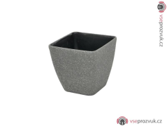 Květináč STONA-41, Krychlový malý, šedý