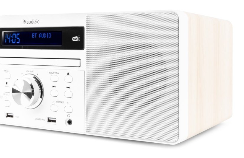 Audizio Prato mikrosystém s FM/DAB+, CD, USB a Bluetooth, bílý