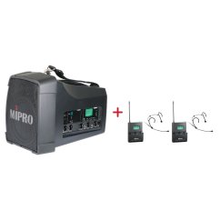 MIPRO MA-200D + 2× MU-506H – náhlavní kardioidní sada, černá
