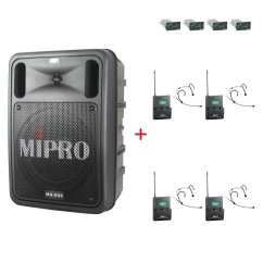 MIPRO MA-505 + 4× MU-506H – náhlavní kardioidní sada, černá