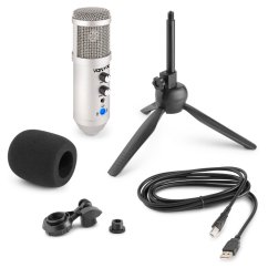 Vonyx CM320T Studiový USB mikrofon s echem, barva titanová