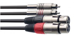 Stagg STC060CMXF, kabel dvojitý XLR/RCA, 0,6m