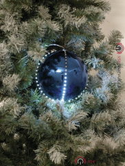 Sněhové LED koule, 8 cm, tmavě modrá, 5 ks