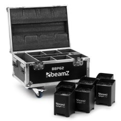 BeamZ Professional BBP62 Uplighter Set 6x Uplight PAR IP65 v přepravním kufru s nabíjením