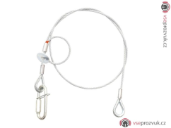 Lanko jistící bond 4 mm x 1000 mm s karabinou, stříbrné