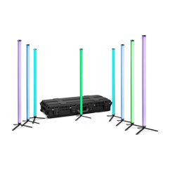 BeamZ Professional Hera M Set — 8 LED trubic 1 m v nabíjecím kufru (RGBMA, IP65)