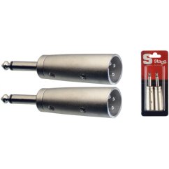 Stagg AC-XMPMH, redukce, Jack 6,3 mm zástrčka mono - XLR zástrčka