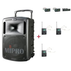 MIPRO MA-808 + 3× MU-55HNS – náhlavní všesměrová sada, tělová