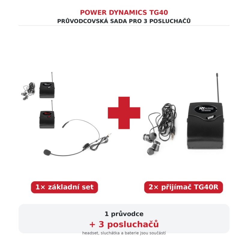 Power Dynamics TG40 – sada pro 1 průvodce + 3 posluchače