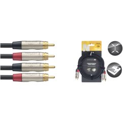 Stagg NTC060CR, kabel dvojitý RCA/RCA, 0,6m