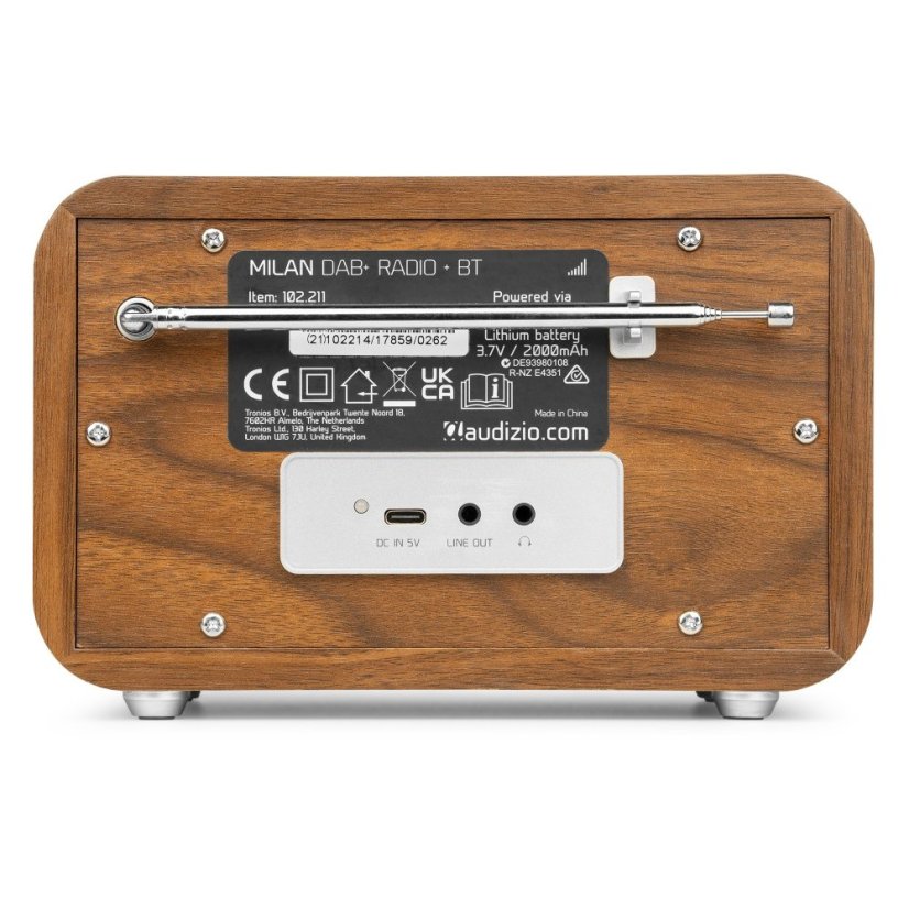 Audizio Milan přenosné rádio FM/DAB+ s baterií, stříbrné