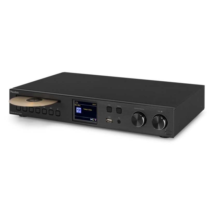 Audizio Brescia Internetové rádio s DAB+, CD přehrávačem a vestavěným zesilovačem, černé