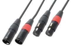 Power Dynamics CX60-1 Cable 2 x XLR Male - 2 x XLR Female 1.5M