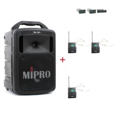 MIPRO MA-708 + 3× MU-55HNS – náhlavní všesměrová sada, tělová