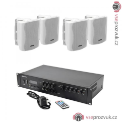 Mixážní zesilovač BT/MP3/FM se 4 reproduktory WH