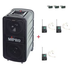 MIPRO MA-929 PLUS + 3× MU-506HS – náhlavní kardioidní sada, tělová