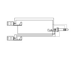 ProCab redukce CLP208 - 2x Jack 3,5 F - Jack 6,3 M