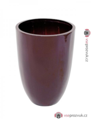 Květináč hliník-laminát, 49cm, lesklý-hnědý